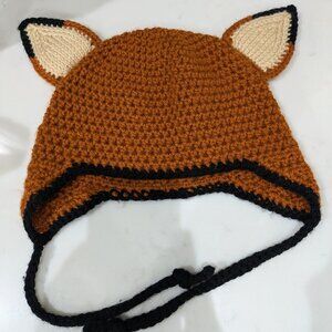 Crocheted Fox Ear Beanie 🦊